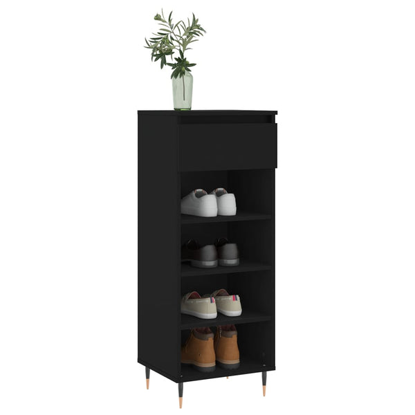Schuhschrank Schwarz Holzwerkstoff 40x36x105 cm