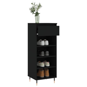 Schuhschrank Schwarz Holzwerkstoff 40x36x105 cm