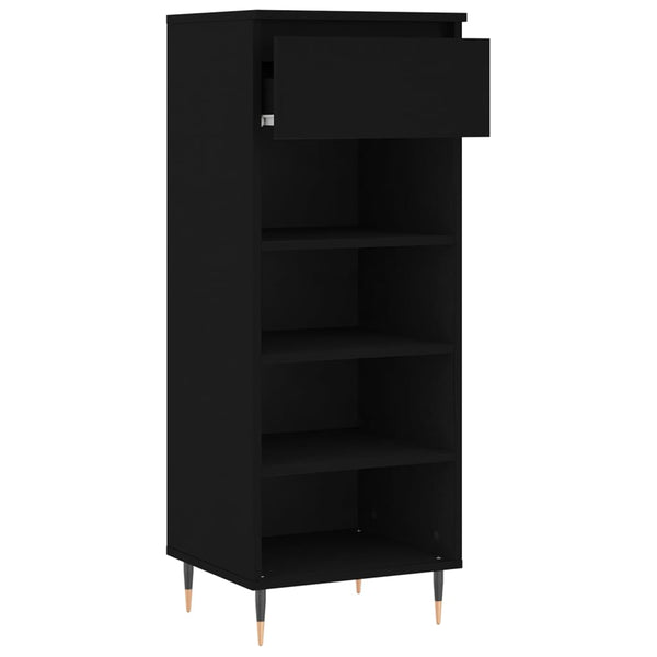 Schuhschrank Schwarz Holzwerkstoff 40x36x105 cm