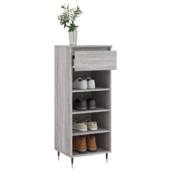 Schuhschrank Grau Sonoma Holz