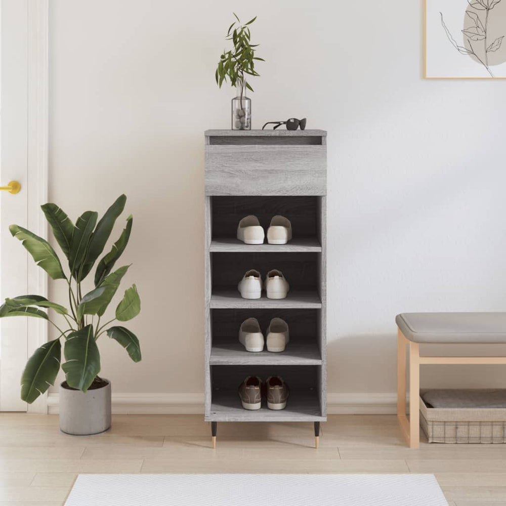Schuhschrank Grau Sonoma Holz
