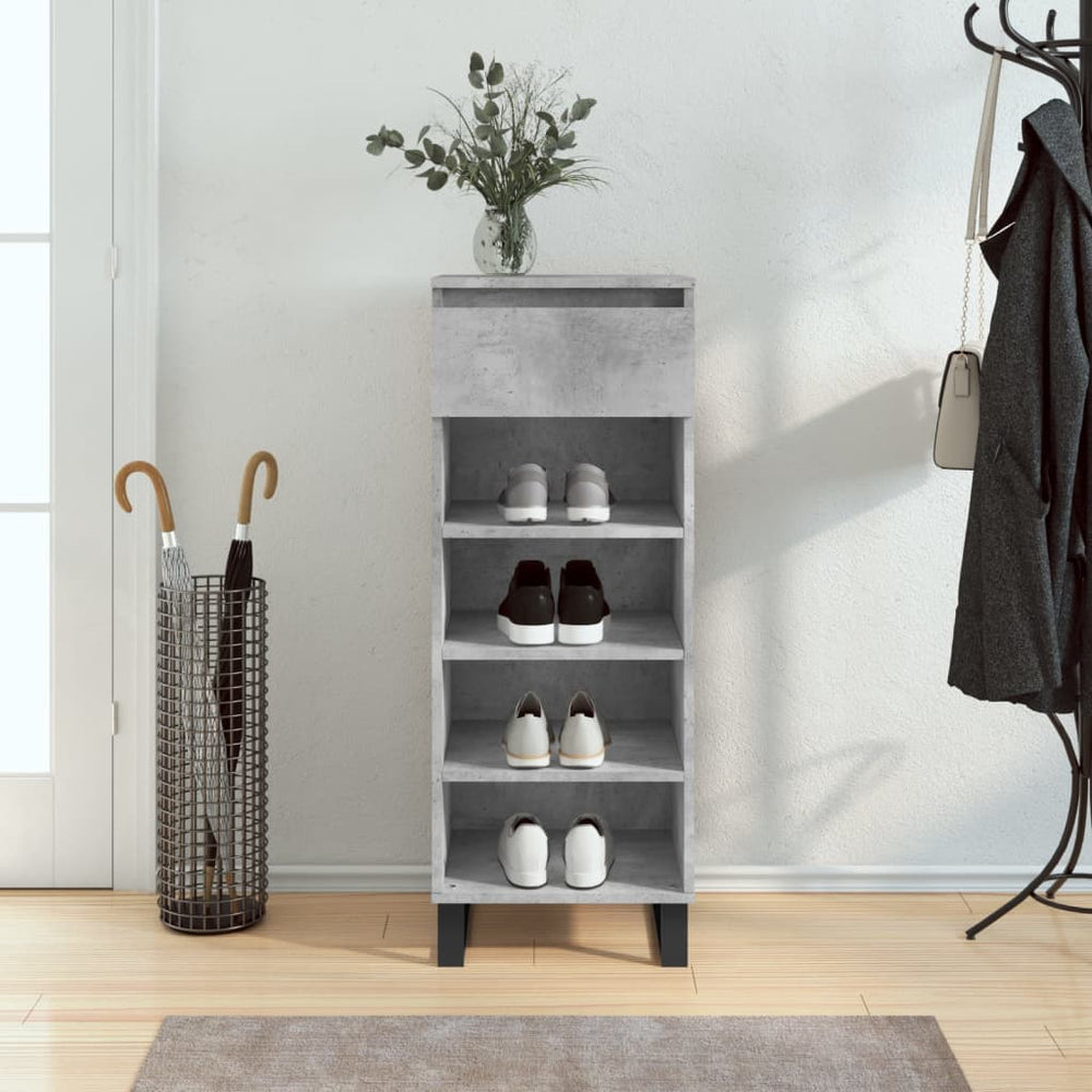 Schuhschrank Betongrau Holzwerkstoff