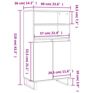 Highboard Sonoma Eiche 60x36x110 cm