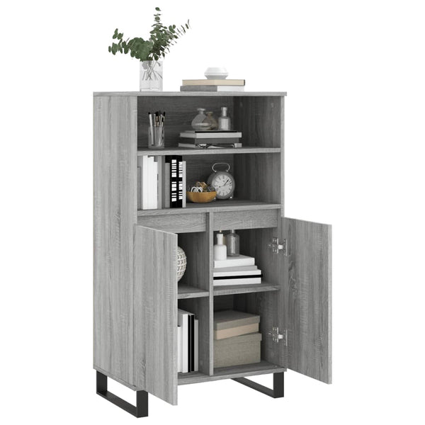 Graues Highboard Sonoma, 60x36x110 cm