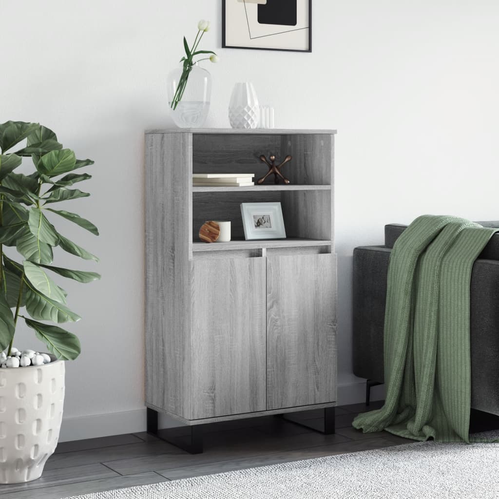 Graues Highboard Sonoma, 60x36x110 cm