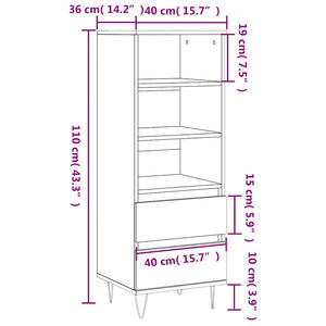 Highboard Grau Sonoma 40x36x110 cm