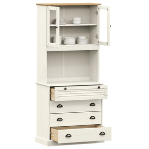 Highboard VIGO Weiß Kiefer Massivholz 80x176cm