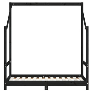 Kinderbett Schwarz 70x140 cm Kiefer Massivholz