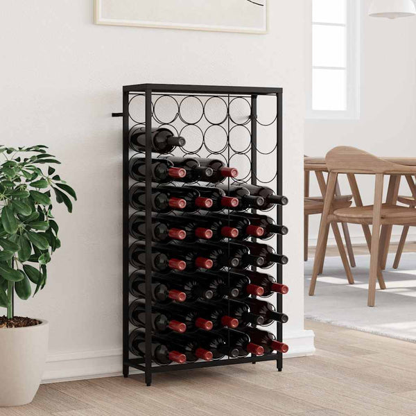 Weinregal für 45 Flaschen, Schwarz