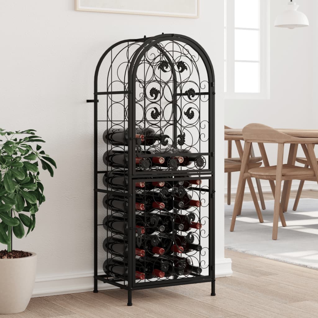 Weinregal für 41 Flaschen, Schwarz