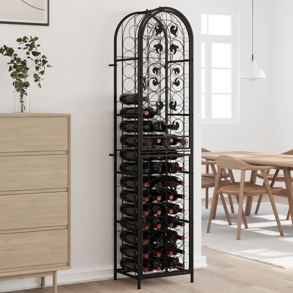 Weinregal für 73 Flaschen, Schwarz