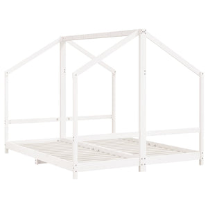 vidaXL Kids Bed White 2x(80x200) cm Solid Pine Wood