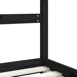 Schwarzes Kinderbett 80x200 cm Kiefernholz