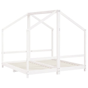 Kinderbett Kiefer Massivholz Weiß 80x160 cm (2er-Set)