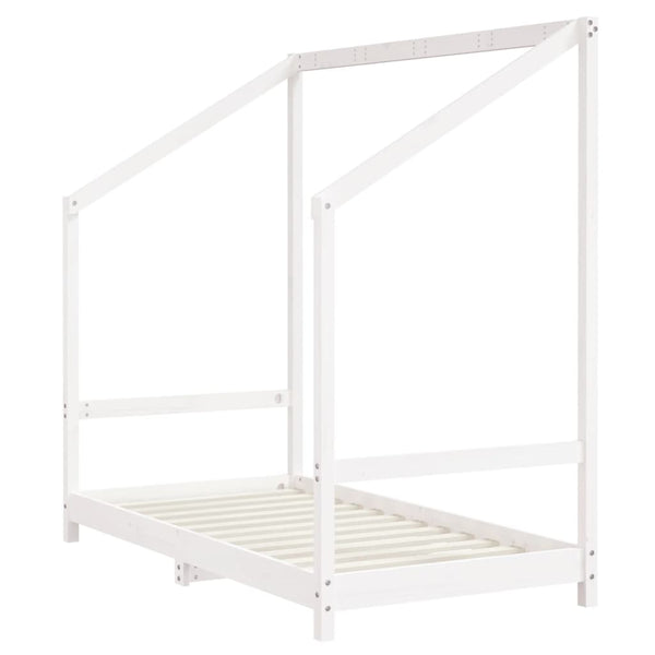 Kinderbett Kiefer Massivholz Weiß 80x160 cm (2er-Set)