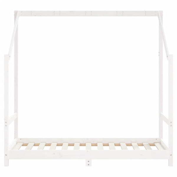 Kinderbett Kiefer Massivholz Weiß 80x160 cm (2er-Set)