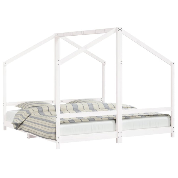 vidaXL Lit enfant blanc 2x(90x190) cm Bois de pin massif