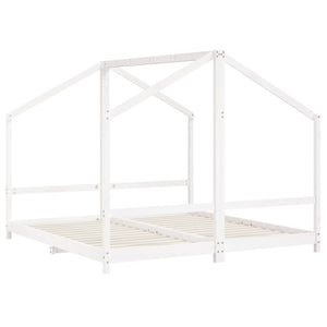 vidaXL Lit enfant blanc 2x(90x190) cm Bois de pin massif