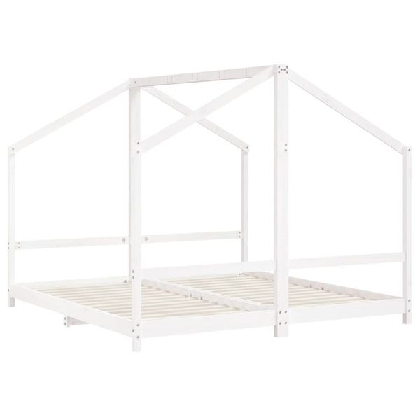 vidaXL Lit enfant blanc 2x(90x190) cm Bois de pin massif