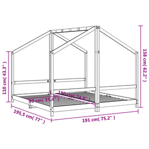 vidaXL Lit enfant blanc 2x(90x190) cm Bois de pin massif
