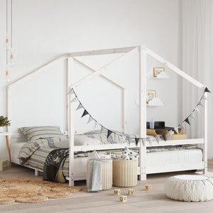 vidaXL Lit enfant blanc 2x(90x190) cm Bois de pin massif
