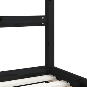 vidaXL Children's Bed Black 2x(90x190) cm Solid Pine Wood