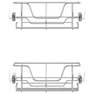 vidaXL Paniers de cuisine métalliques 2 pcs Extensibles Argenté 45 cm