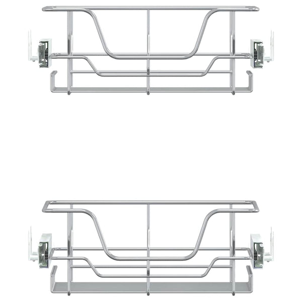 vidaXL Paniers de cuisine métalliques 2 pcs Extensibles Argenté 45 cm