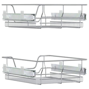 vidaXL Paniers de cuisine métalliques 2 pcs Extensibles Argenté 45 cm