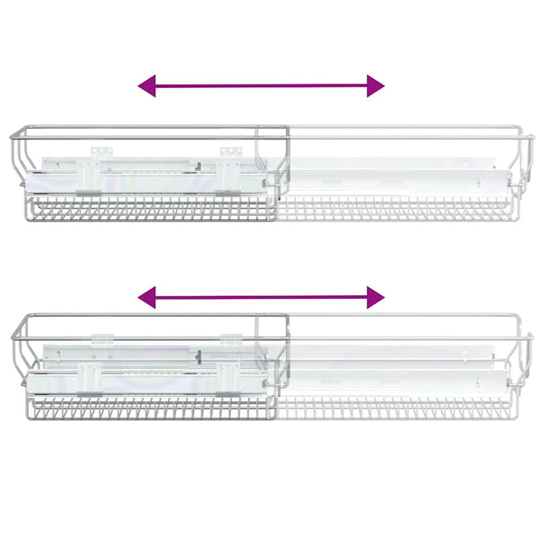 vidaXL Paniers de cuisine métalliques 2 pcs Extensibles Argenté 45 cm