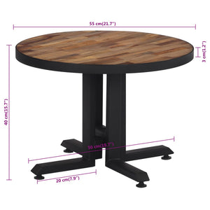 Runder Couchtisch Teakholz Ø55cm