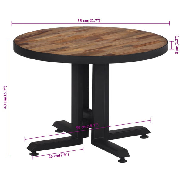 Runder Couchtisch Teakholz Ø55cm