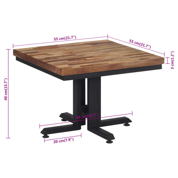 Couchtisch Teakholz 55x55 cm