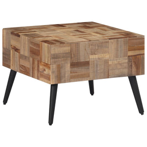 Grauer Couchtisch 55x55cm Teakholz