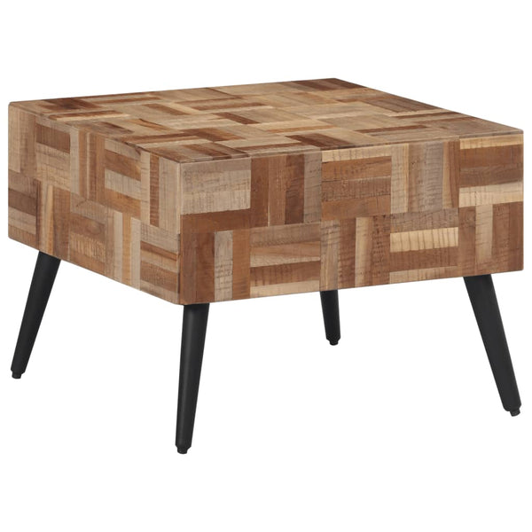 Grauer Couchtisch 55x55cm Teakholz