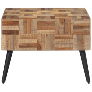 Grauer Couchtisch 55x55cm Teakholz