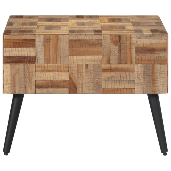 Grauer Couchtisch 55x55cm Teakholz