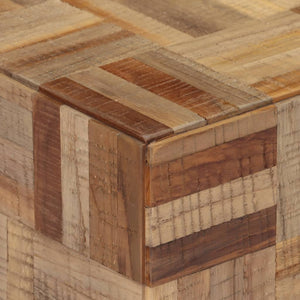 Grauer Couchtisch 55x55cm Teakholz
