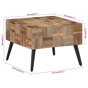 Grauer Couchtisch 55x55cm Teakholz