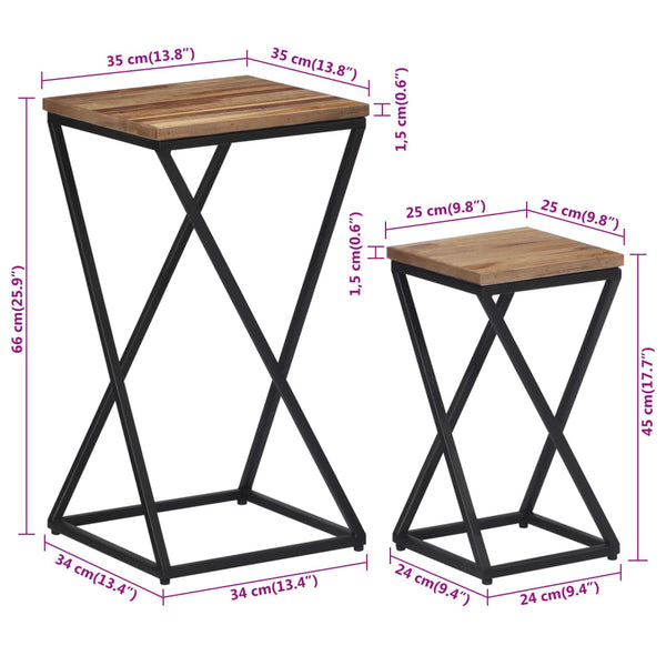 Beistelltische 2er Set Teakholz