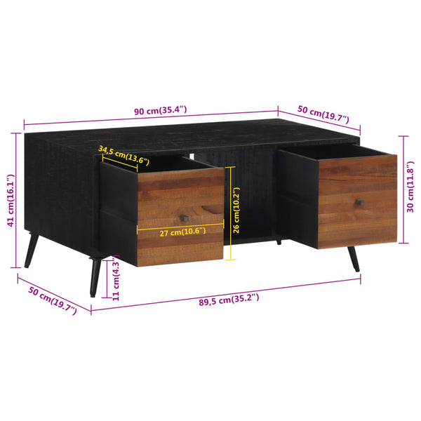 Couchtisch Teakholz 90x50 cm