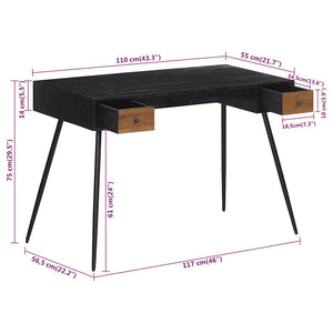 Schreibtisch aus Teakholz, 117 cm