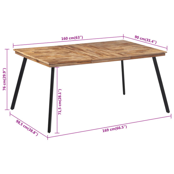 Esstisch Massivholz Teak 169 cm