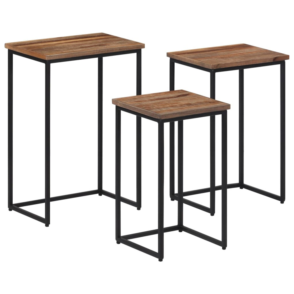 Satztische 3er Set Teak Massivholz