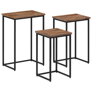 Satztische 3er Set Teak Massivholz