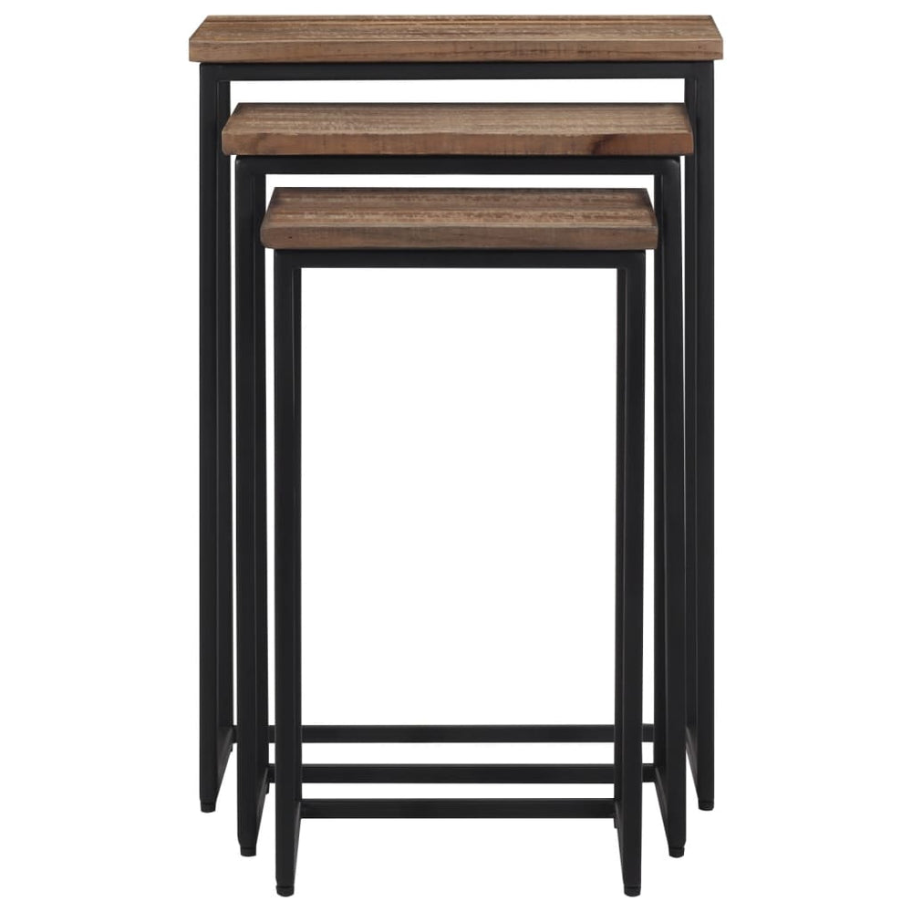 Satztische 3er Set Teak Massivholz