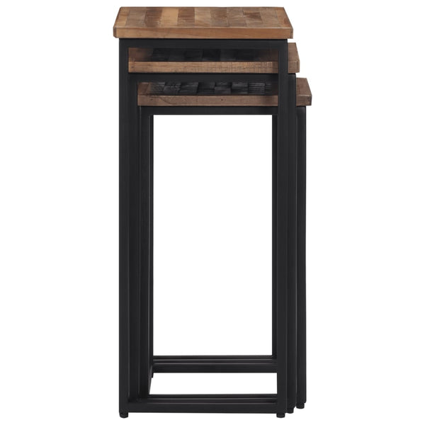 Satztische 3er Set Teak Massivholz