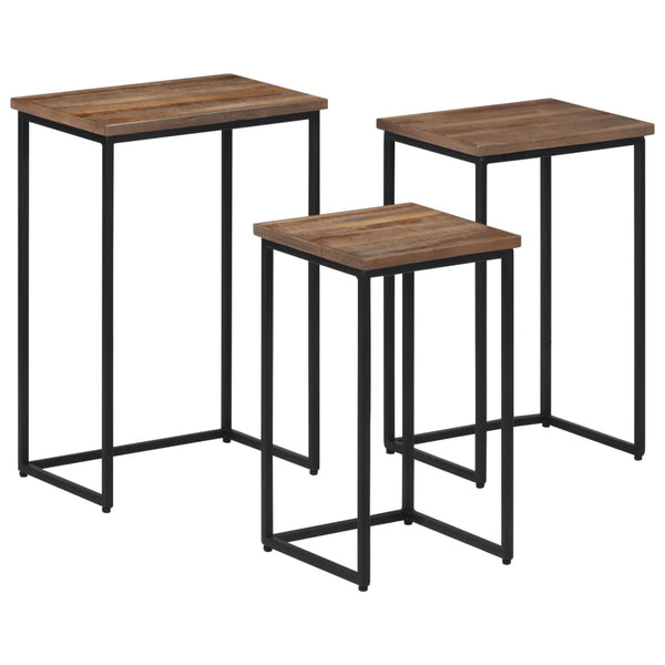 Satztische 3er Set Teak Massivholz