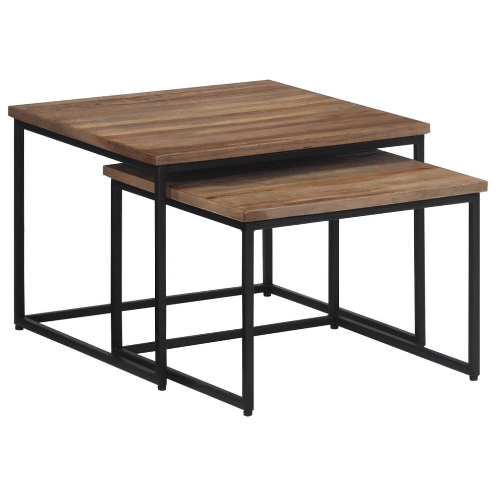 Satztische 2er Set Teak Massivholz