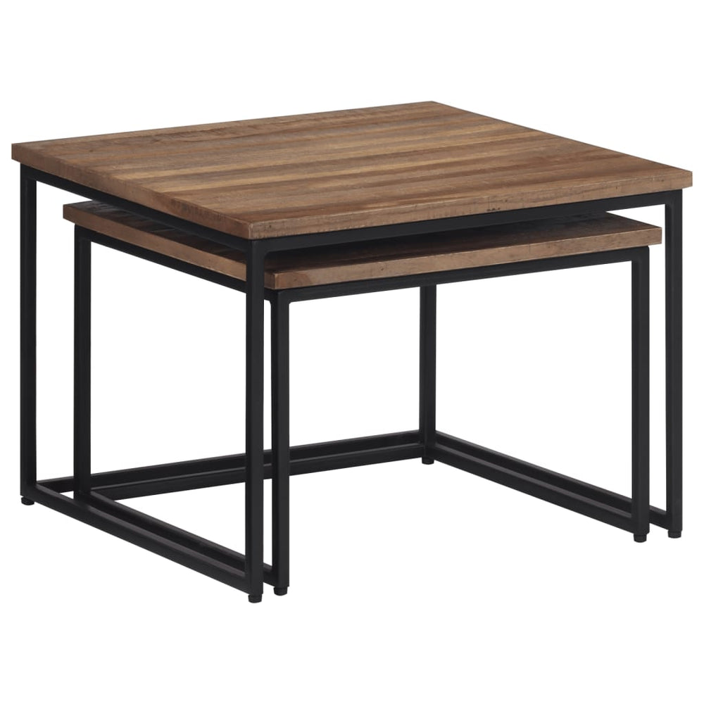 Satztische 2er Set Teak Massivholz